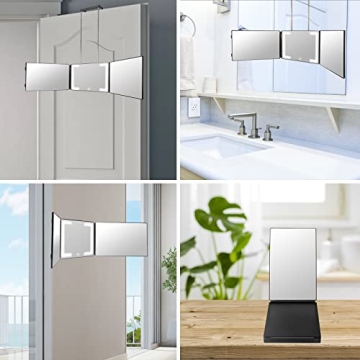 Self Find 3 Way LED Mirror for Easy Home Haircuts