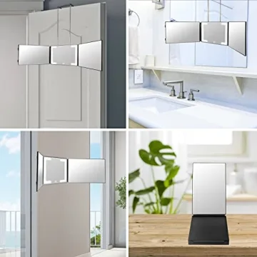Self Find 3 Way LED Mirror for Easy Home Haircuts
