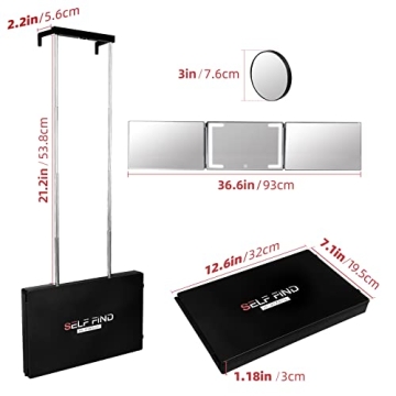 Self Find 3 Way LED Mirror for Easy Home Haircuts