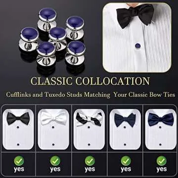 Elegant Men’s Cufflinks and Tuxedo Studs Set with Gift Box