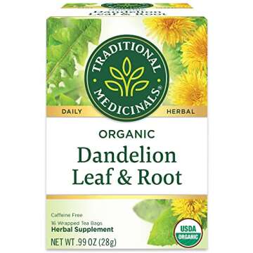 Traditional Medicinals Organic Dandelion Leaf & Root Herbal Tea, Supports Kidney Function & Healthy ...