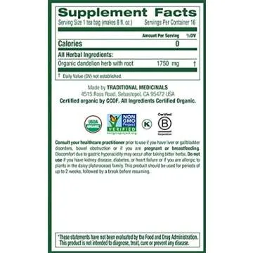 Organic Dandelion Herbal Tea for Digestive & Kidney Health