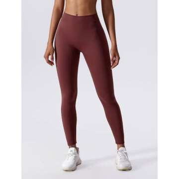 ABOCIW Workout Leggings for Women V Back Scrunch Butt High Waisted Gym Leggings Tummy Control Butt L...