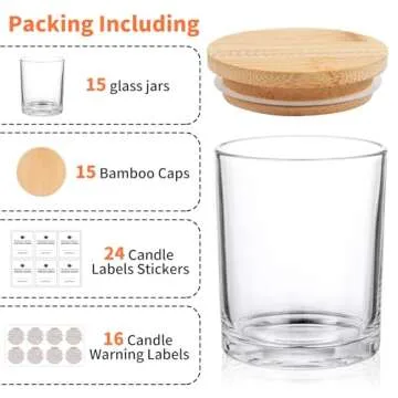 SUPMIND 15 Pack Glass Candle Jars - Eco-friendly & Versatile