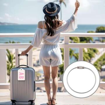 Personalized Custom Shadow Monogram Luggage Tags - Durable PU Leather with Initials and Secure Metal...