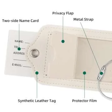 Personalized PU Leather Luggage Tags with Initials