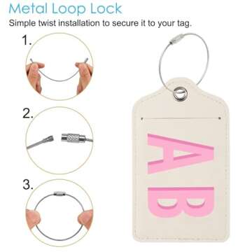 Personalized PU Leather Luggage Tags with Initials