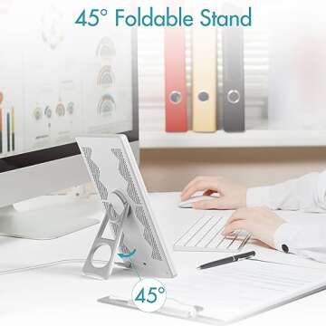 AYAFATO Light Therapy Lamp, 16000 Lux Simulated Sunlight, UV-Free LED Lamp with 3 Color Temperature & 4 Brightness Settings, Adjustable Timer, Foldable Stand for Home Office Travel