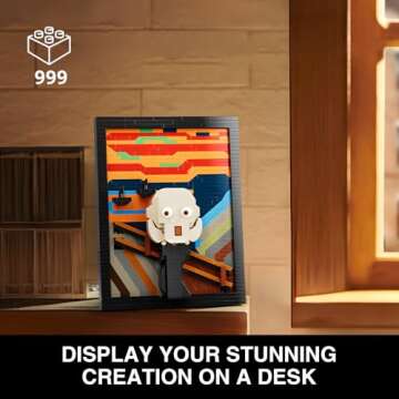 Cabagii The Scream Wall Art Building Sets for Adults, Famous Art Set, Display Framed DIY Painting Bu...