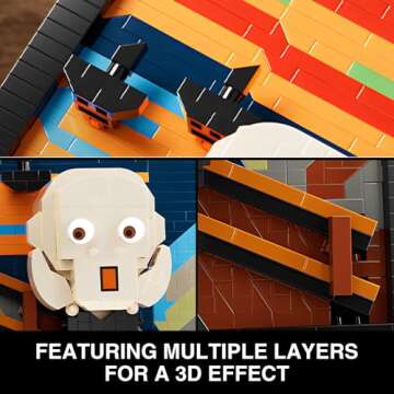 Cabagii The Scream Wall Art Building Sets for Adults, Famous Art Set, Display Framed DIY Painting Building Blocks, 3D Wall Art Building Kit for Home Office Décor