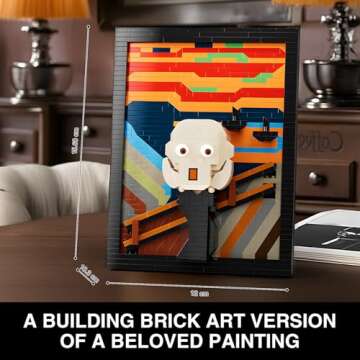 Cabagii The Scream Wall Art Building Sets for Adults, Famous Art Set, Display Framed DIY Painting Building Blocks, 3D Wall Art Building Kit for Home Office Décor