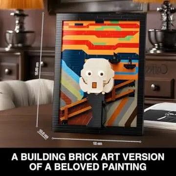 Cabagii The Scream Wall Art Building Sets for Adults, Famous Art Set, Display Framed DIY Painting Building Blocks, 3D Wall Art Building Kit for Home Office Décor