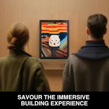 Cabagii The Scream Wall Art Building Sets for Adults, Famous Art Set, Display Framed DIY Painting Building Blocks, 3D Wall Art Building Kit for Home Office Décor