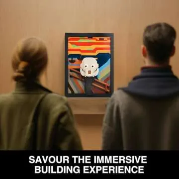 Cabagii The Scream Wall Art Building Sets for Adults, Famous Art Set, Display Framed DIY Painting Building Blocks, 3D Wall Art Building Kit for Home Office Décor