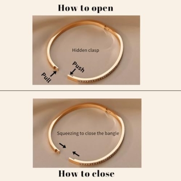 Ropartman Gold Plated Bangle Bracelet for Women