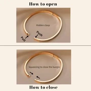 Ropartman Gold Plated Bangle Bracelet for Women