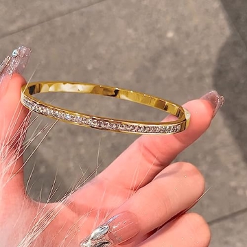 Ropartman Gold Plated Bangle Bracelet for Women