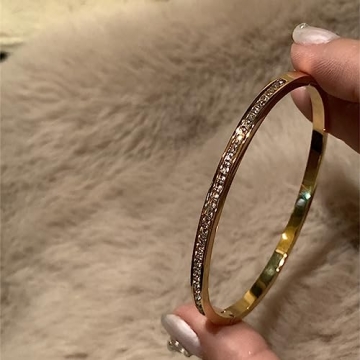 Ropartman Gold Plated Bangle Bracelet for Women