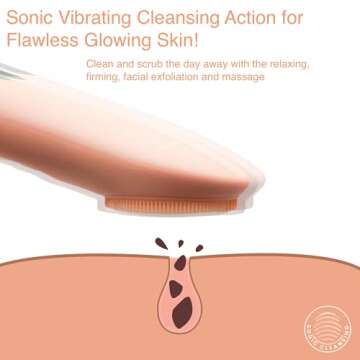 Sonic Facial Cleansing Brush | Great addition to your skin care tools, face massager, face exfoliator | 5 Speeds | Waterproof | Simple Charging