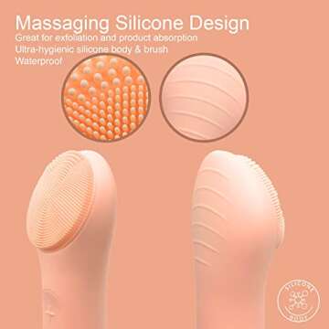 Sonic Facial Cleansing Brush | Great addition to your skin care tools, face massager, face exfoliator | 5 Speeds | Waterproof | Simple Charging