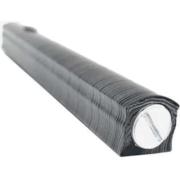 Black Aluminum Silver-Tone Grey Stripes Classic Mezuzah Case, 5"