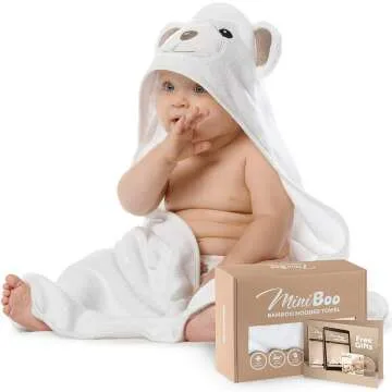 Organic Bamboo Baby Hooded Towels - Soft & Hypoallergenic