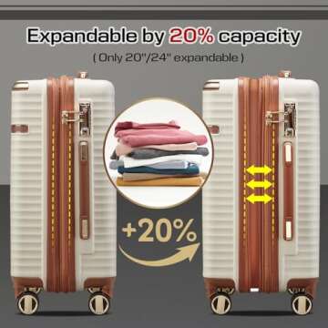 Joyway 5 Piece Expandable Luggage Set with Lightweight Hard Shell and Spinner Wheels