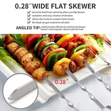 17" Stainless Steel Kabob Skewers for Perfect Grilling
