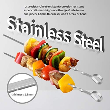 17" Stainless Steel Kabob Skewers for Perfect Grilling