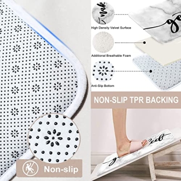 ArtSocket Get Naked Bathroom Set with Shower Curtain and Rugs Accessories,Marble Gold White Geometric Stone Shower Curtain Set, Grey Shower Curtain for Bathroom Decor 4 Pcs