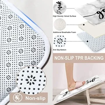 ArtSocket Get Naked Bathroom Set with Shower Curtain and Rugs Accessories,Marble Gold White Geometric Stone Shower Curtain Set, Grey Shower Curtain for Bathroom Decor 4 Pcs