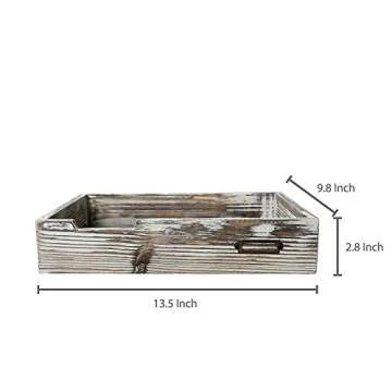 MyGift Rustic Wood Stackable Document Tray Organizer