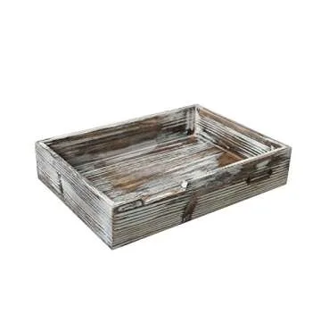 MyGift Rustic Wood Stackable Document Tray Organizer