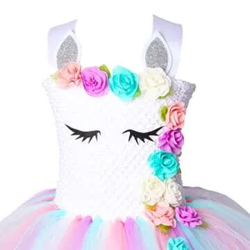 HJTT Girls Unicorn Tutu Dress for Kids Birthday and Halloween