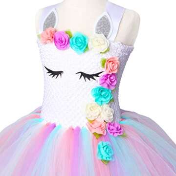 HJTT Girls Unicorn Tutu Dress for Kids Birthday and Halloween