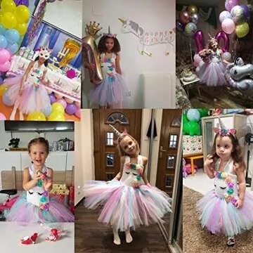 HJTT Girls Unicorn Tutu Dress for Kids Birthday and Halloween