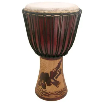 Hand-Carved Djembe Drum from Africa - Essential Musical Instrument