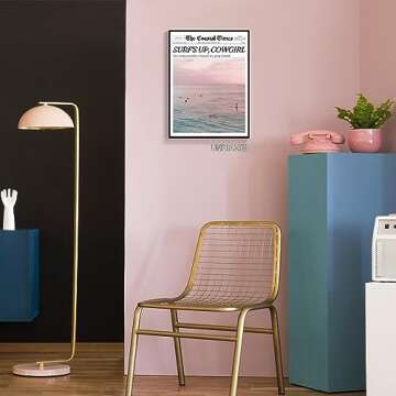 Trendy Pink Coastal Canvas Wall Art for Beach Lovers