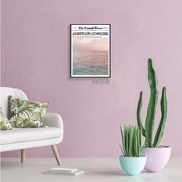 Trendy Pink Coastal Canvas Wall Art for Beach Lovers