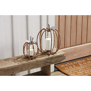 Elegant Mud Pie Pumpkin Lantern Set for Autumn Decor