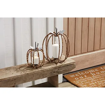 Elegant Mud Pie Pumpkin Lantern Set for Autumn Decor