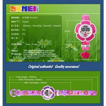 Kids Watch Girl Flower Shape Watch Novelty Cartoon Digital Watch 1144 (Purple)