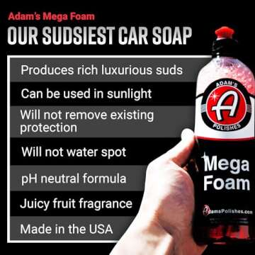 Adam’s Mega Foam Shampoo - Ultimate Detailing Car Soap for Superior Cleans