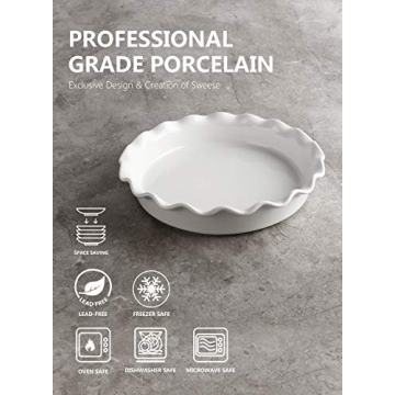 Sweese 518.101 Porcelain Pie Pan for Perfect Pies