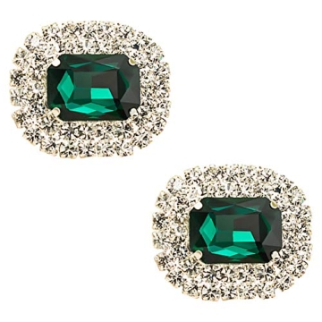 Ruihfas Bridal Wedding Shoes Dress Hat Accessories Fashion Rhinestones Crystal Shoe Clips 2 Pcs (Gre...