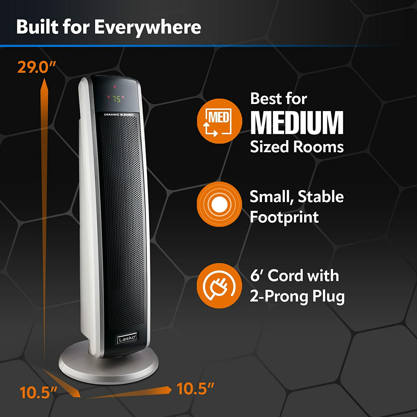 Lasko 5586 Oscillating Digital Ceramic Tower Heater