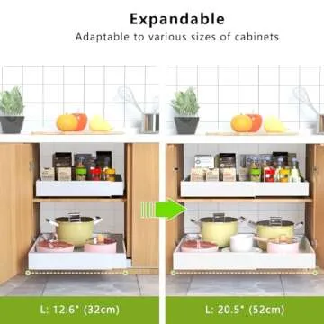 Expandable Pull Out Cabinet Organizer for Easy Kitchen Access