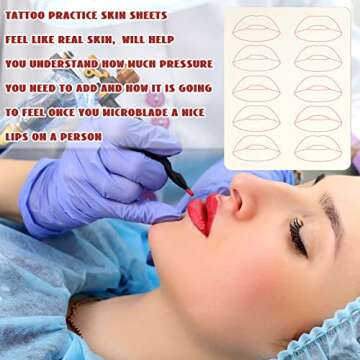 Maitys Lip Tattoo Practice Skin Kit for Makeup Artists