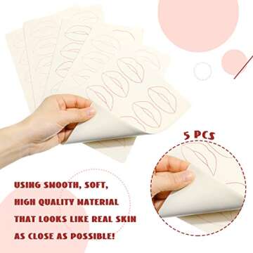 Maitys Lip Tattoo Practice Skin Kit for Makeup Artists