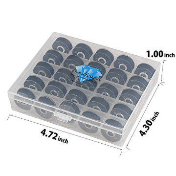 Simthread 25pcs Black Prewound Bobbin Thread for Embroidery